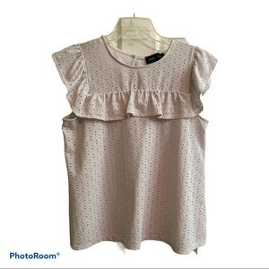 Mandy Evans White Eyelet Sleeveless Top